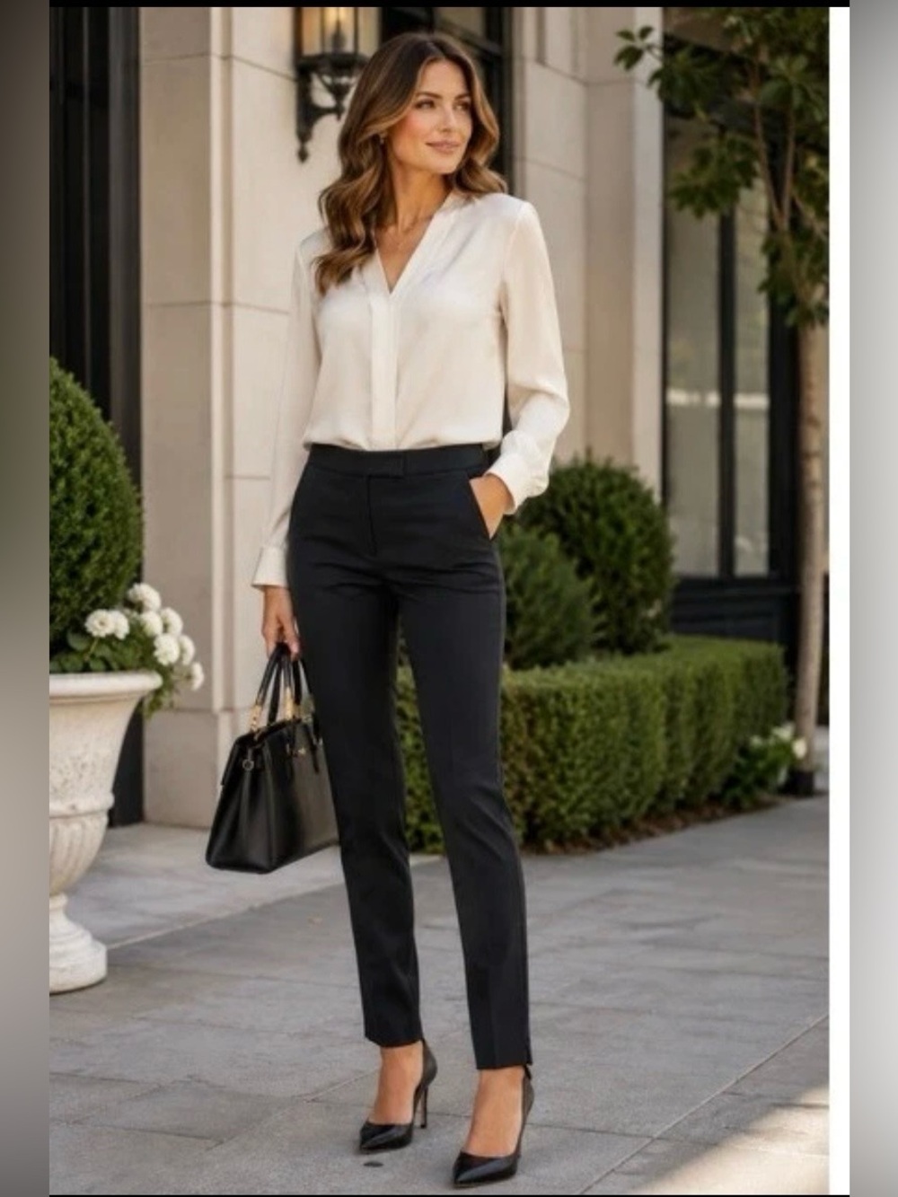 J.Crew Black Martie Skinny Ankle Trouser Pants High Rise Size 6 Office Career